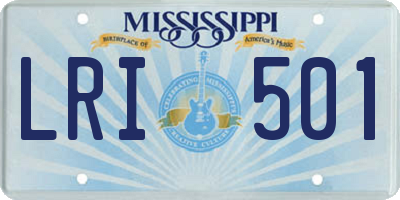 MS license plate LRI501