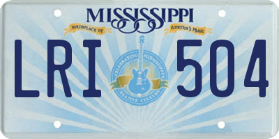 MS license plate LRI504