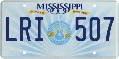 MS license plate LRI507