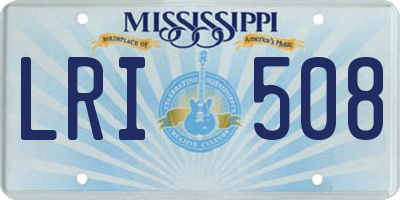 MS license plate LRI508