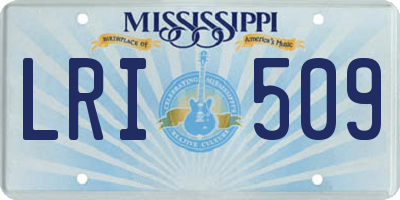 MS license plate LRI509