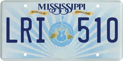 MS license plate LRI510