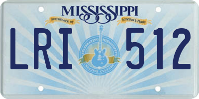 MS license plate LRI512