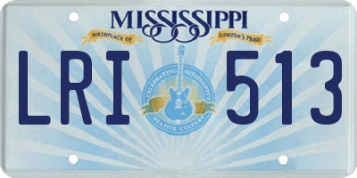MS license plate LRI513