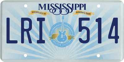 MS license plate LRI514