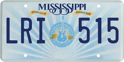 MS license plate LRI515