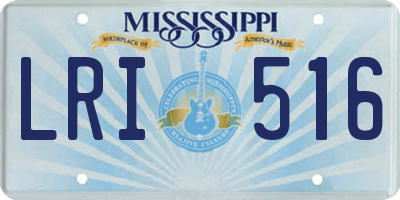 MS license plate LRI516