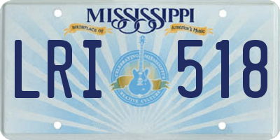 MS license plate LRI518