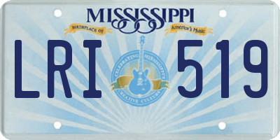 MS license plate LRI519