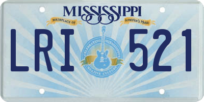 MS license plate LRI521