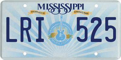 MS license plate LRI525