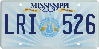 MS license plate LRI526