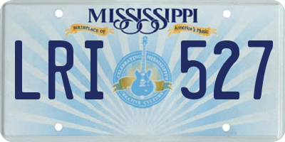 MS license plate LRI527