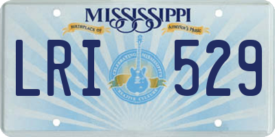 MS license plate LRI529
