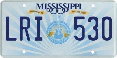 MS license plate LRI530