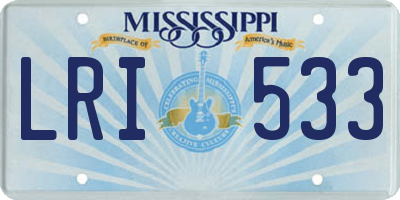 MS license plate LRI533