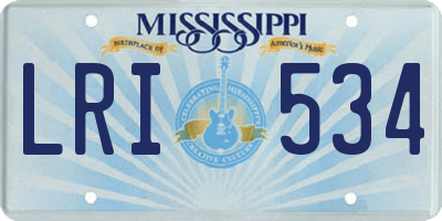 MS license plate LRI534