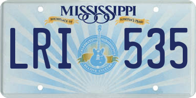MS license plate LRI535
