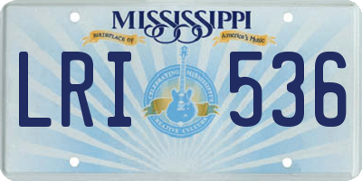 MS license plate LRI536
