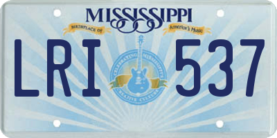 MS license plate LRI537