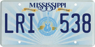 MS license plate LRI538