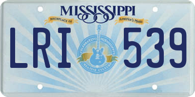 MS license plate LRI539