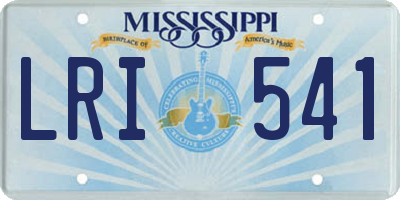 MS license plate LRI541