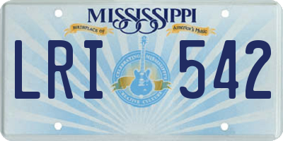 MS license plate LRI542