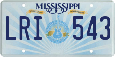 MS license plate LRI543