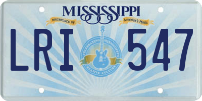 MS license plate LRI547