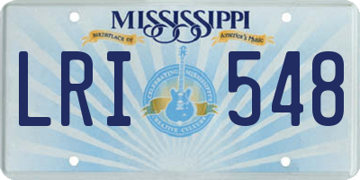 MS license plate LRI548