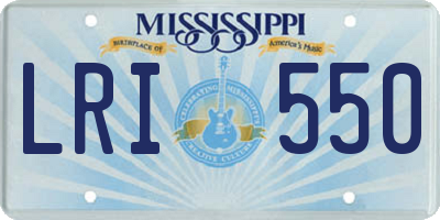 MS license plate LRI550