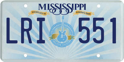 MS license plate LRI551