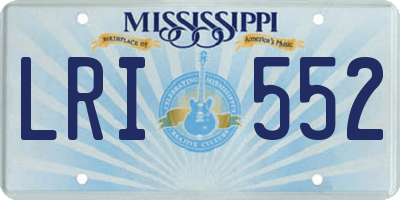 MS license plate LRI552