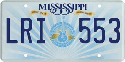 MS license plate LRI553
