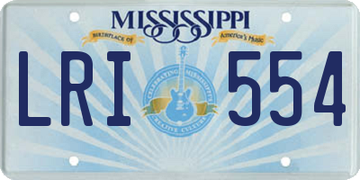MS license plate LRI554