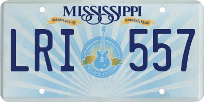 MS license plate LRI557