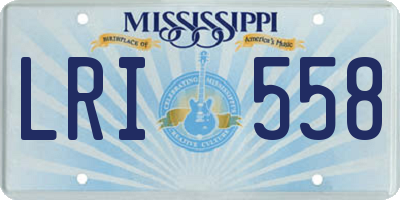 MS license plate LRI558