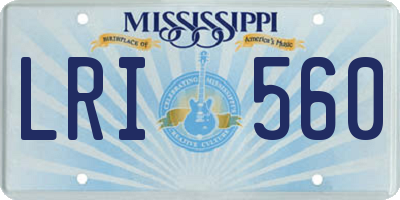 MS license plate LRI560