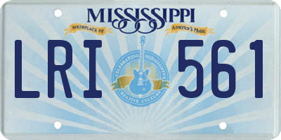 MS license plate LRI561