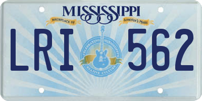 MS license plate LRI562