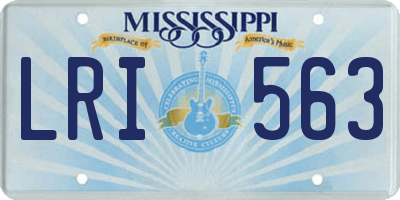 MS license plate LRI563