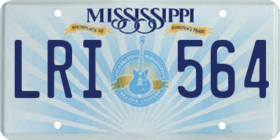 MS license plate LRI564