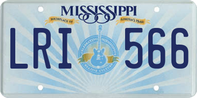 MS license plate LRI566