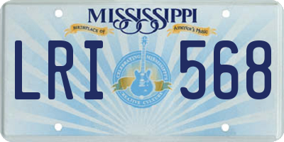 MS license plate LRI568