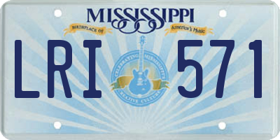 MS license plate LRI571