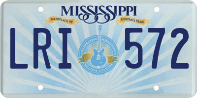 MS license plate LRI572