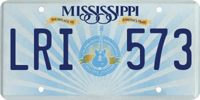 MS license plate LRI573