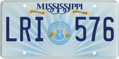 MS license plate LRI576