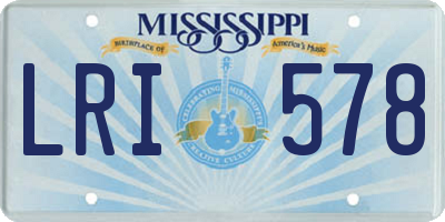 MS license plate LRI578